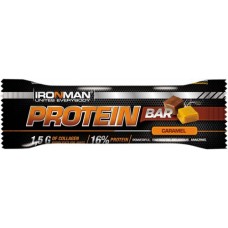 Купить Батончик протеиновый IRONMAN Protein Bar Карамель, в темной глазури, с коллагеном, 50г в Ленте