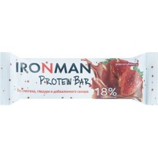 Батончик IRONMAN Protein Bar Ром-клубника, 18% протеина, 50г