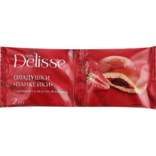 Оладушки DELISSE Панкейки с начинкой со вкусом клубники, 84г