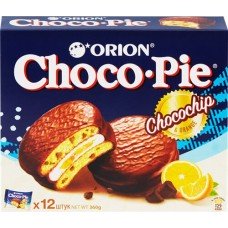 Купить Бисквит ORION Choco Pie Chocochip с кусочками шоколада в глазури, 360г в Ленте