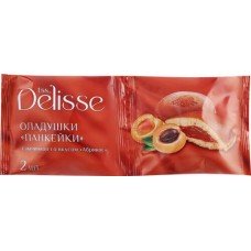 Купить Оладушки DELISSE Панкейки с начинкой со вкусом абрикоса, 84г в Ленте