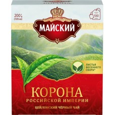 Купить Чай черный МАЙСКИЙ Корона Российской Империи Цейлонский байховый листовой, 100пак в Ленте