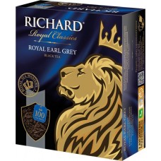 Чай черный RICHARD Royal Earl Grey Цейлонский с ароматом бергамота байховый, 100пак