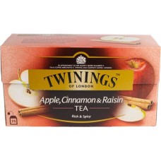 Чай черный TWININGS с ароматом и кусочками яблока, корицы и изюма байховый, 25пак