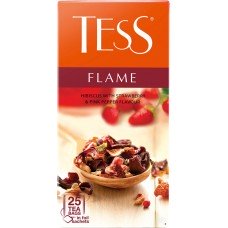 Напиток чайный TESS Flame Гибискус с ароматом земляники и розовым перцем, 25шт