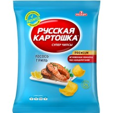 Чипсы картофельные РУССКАЯ КАРТОШКА со вкусом лосося гриль, 140г