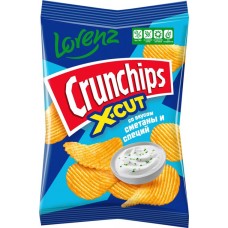 Купить Чипсы картофельные LORENZ Crunchips X-Cut рифленые, со вкусом сметаны и специй, 70г в Ленте