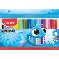 Фломастеры MAPED Color'Peps Ocean суперсмываемые, 24 цвета, Арт. 845722