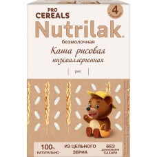 Купить Каша рисовая NUTRILAK Premium Procereals, безмолочная низкоаллергенная цельнозерновая, с 4 месяцев, 200г в Ленте