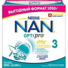 Купить Молочко NAN 3 Optipro, с 12 месяцев, 1050г в Ленте