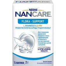 Диетическая добавка для формирования кишечной микрофлоры NAN CARE Flora-Support пробиотик и олигосахариды, с 0 месяцев, 21г