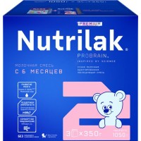 Смесь молочная NUTRILAK Premium 2 адаптированная, с 6 месяцев, 3х350г
