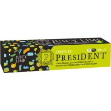 Купить Зубная паста детская PRESIDENT Juicy lime 12+, 70г в Ленте