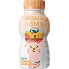 Йогурт питьевой МАМА ЛАМА Персик 2,5%, без змж, 200г