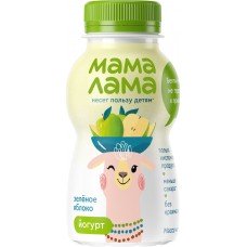 Йогурт питьевой МАМА ЛАМА с зеленым яблоком 2,5%, без змж, 200г