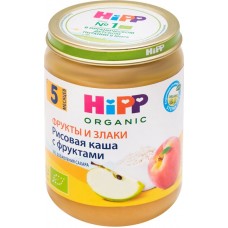 Каша рисовая HIPP с фруктами, с 5 месяцев, 190г