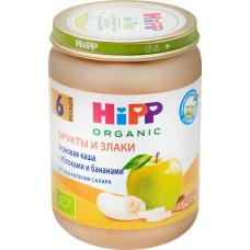 Каша зерновая HIPP с яблоком и бананом, с 8 месяцев, 190г
