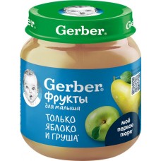 Купить Пюре GERBER Яблоко и груша, с 5 месяцев, 125г в Ленте