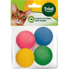 Игрушка для кошек TRIOL Мяч для гольфа одноцветный, 4шт