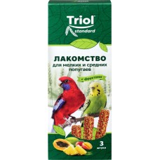 Лакомство для мелких и средних попугаев TRIOL с фруктами, 80г
