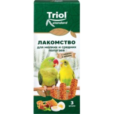 Лакомство для мелких и средних попугаев TRIOL с медом и яйцом, 80г