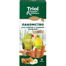 Купить Лакомство для мелких и средних попугаев TRIOL с медом и яйцом, 80г в Ленте