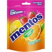 Драже жевательное MENTOS со вкусом клубники, апельсина, лимона, 95г