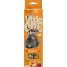 Палочки для хомяков, крыс, мышей и песчанок LITTLE ONE с фруктами и орехами, 2x60г