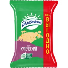 Купить Сыр БЕЛЕБЕЕВСКИЙ Купеческий 52%, без змж, 400г в Ленте