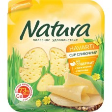 Сыр NATURA Сливочный 45%, нарезка, без змж, 150г