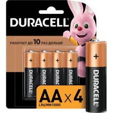 Купить Батарейки щелочные DURACELL АА/LR6, 4шт в Ленте