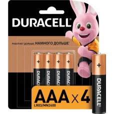 Купить Батарейки щелочные DURACELL АAА/LR03, 4шт в Ленте