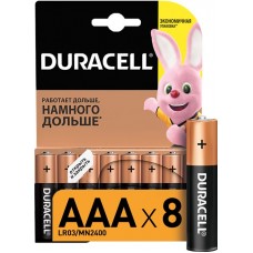Купить Батарейки щелочные DURACELL АAА/LR6, 8шт в Ленте