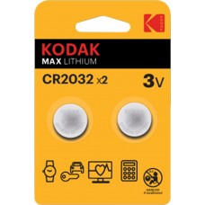 Купить Батарейки KODAK Max Lithium CR2032-2BL, 2шт в Ленте