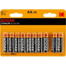 Купить Батарейки KODAK Xtralife Alkaline LR6-8+2BL KAA-8+2 Б0014330, 10шт в Ленте
