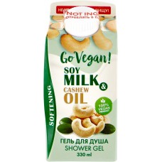 Купить Гель для душа BODY BOOM GO VEGAN Соевое молоко и масло кешью натуральный, 330мл в Ленте