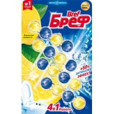 Блок для унитаза BREF Сила-Актив Лимонная свежесть, 4x50г