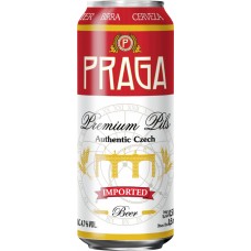 Пиво светлое PRAGA Premium Pils фильтрованное пастеризованное, 4,7%, ж/б, 0.5л
