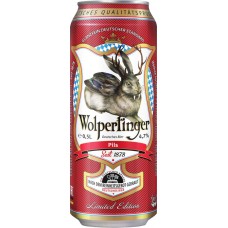 Пиво светлое WOLPERTINGER Pils фильтрованное пастеризованное, 4,7%, ж/б, 0.5л