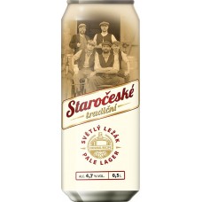 Купить Пиво светлое STAROCESKE TRADICNI фильтрованное пастеризованное, 4,7%, ж/б, 0.5л в Ленте