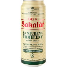 Пиво светлое BAKALAR Холодного охмеления фильтрованное пастеризованное 5,2%, 0.5л