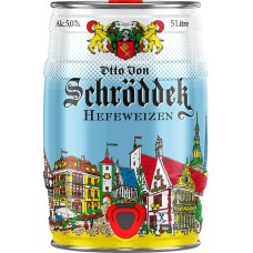 Пиво светлое OTTO VON SCHRODDER Hefeweizen пшеничное нефильтрованное пастеризованное 5%, 5л