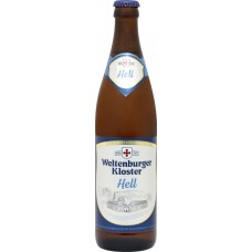 Пиво светлое WELTENBURGER KLOSTER Hell фильтрованное пастеризованное 4,9%, 0.5л