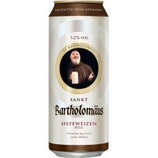 Пиво светлое SANKT BARTHOLOMAUS Hefeweizen Hell пшеничное нефильтрованное пастеризованное 5,2%, 0.5л