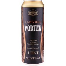 Пиво темное HARVEST Caramel Porter фильтрованное пастеризованное 5,9%, 0.568л