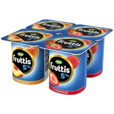 Купить Продукт йогуртный FRUTTIS Клубника/Персик 5%, без змж, 115г в Ленте