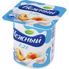 Продукт йогуртный CAMPINA Нежный с соком персика 1,2%, без змж, 100г
