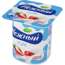 Продукт йогуртный CAMPINA Нежный с соком клубники 1,2%, без змж, 100г