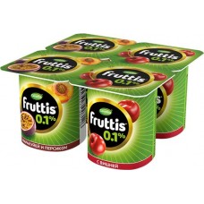 Купить Продукт йогуртный FRUTTIS Легкий Персик, маракуйя/Вишня 0,1%, без змж, 110г в Ленте