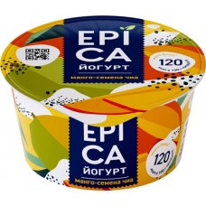 Купить Йогурт EPICA с манго и семенами чиа 5%, без змж, 130г в Ленте